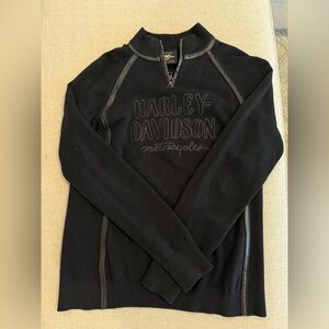 Harley-Davidson Black Half-Zip Sweater